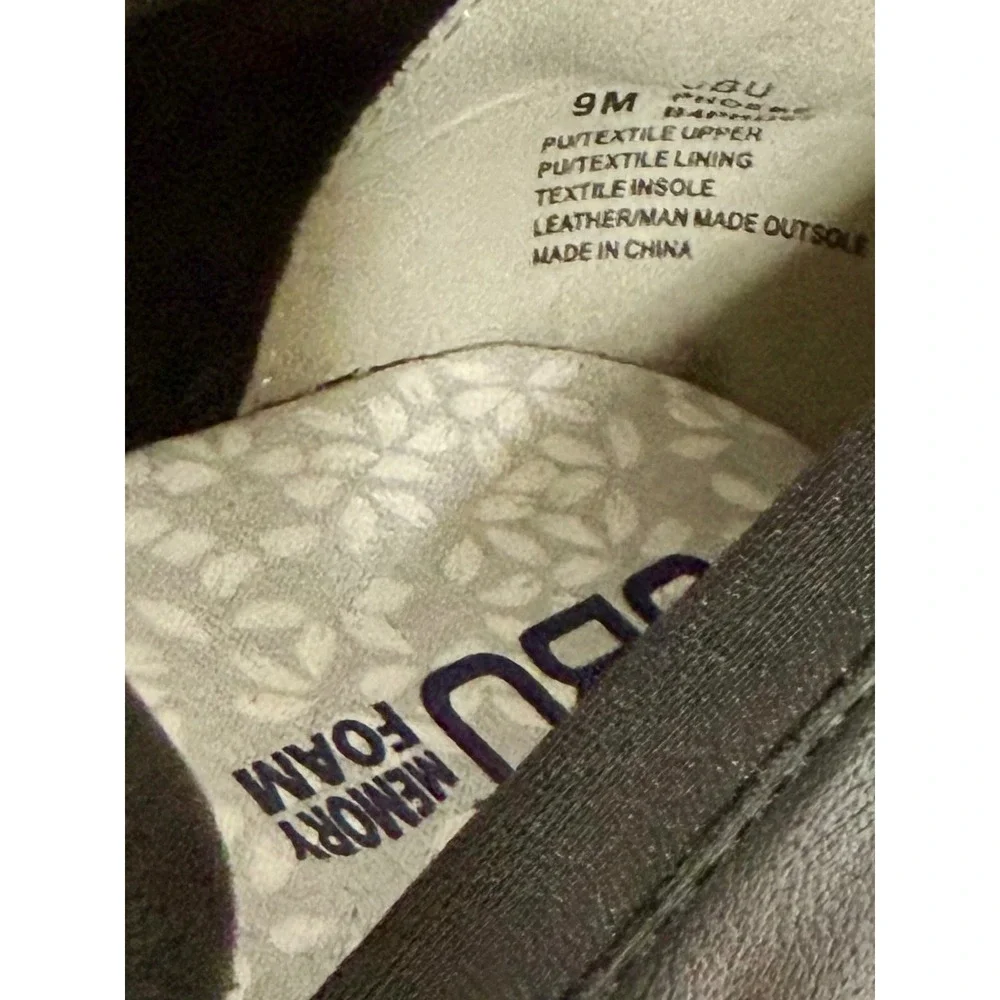 JBU Jambu Phoebe Black Vegan Leather Memory Foam Slip On Loafers Womens 9M‎